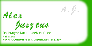 alex jusztus business card